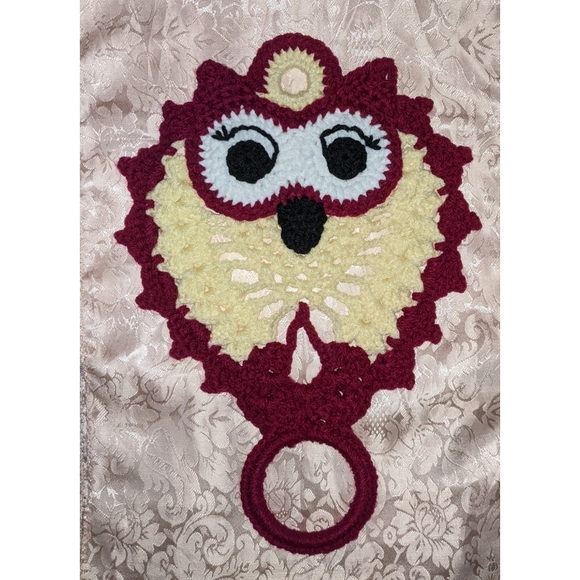 Owl Towel Kitchen Holder Crochet Handmade - Picture 2 of 5